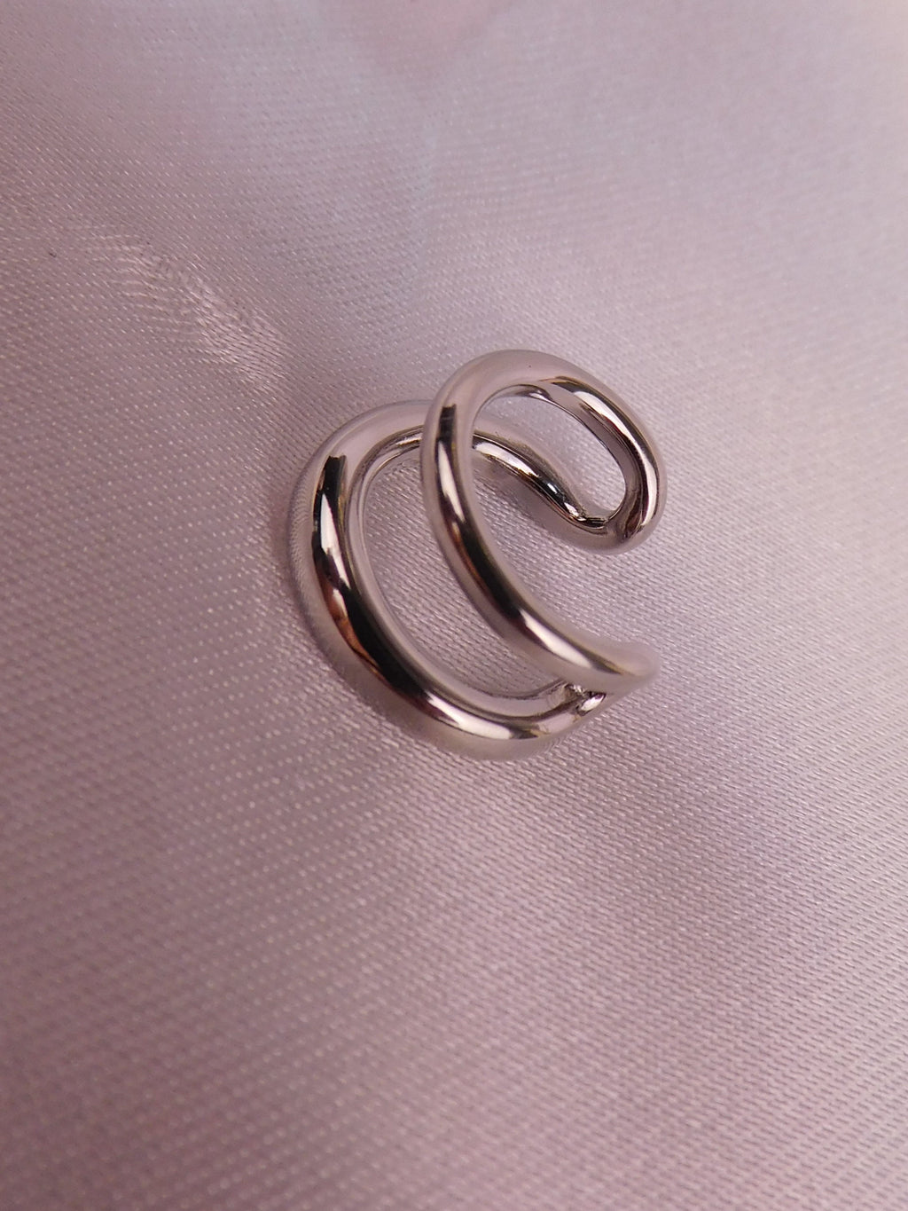 Ear Cuff Doble Aro Plateado