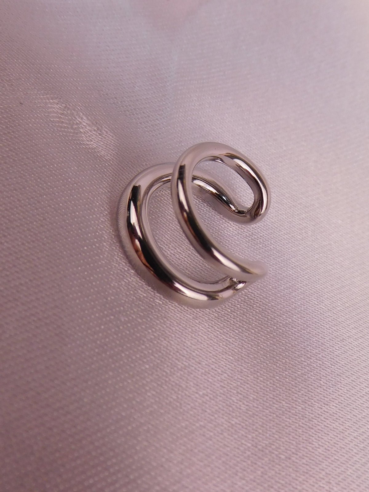 Ear Cuff Doble Aro Plateado