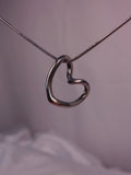 Collar Corazón Orgánico Plateado