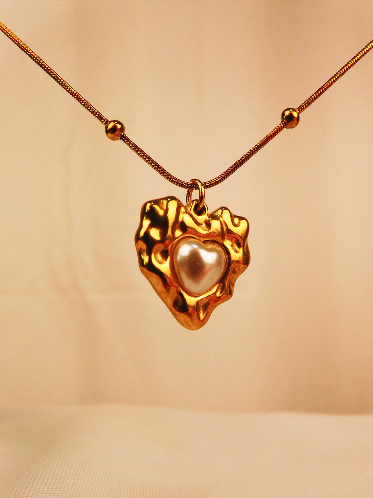 Collar Corazón Perla