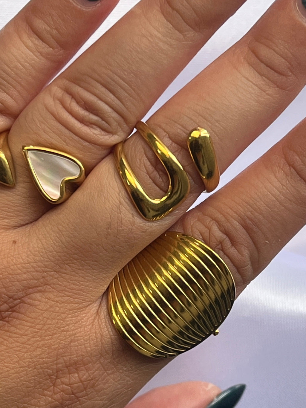 Anillo Doble Trazo Dorado