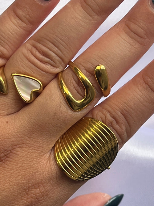 Anillo Doble Trazo Dorado