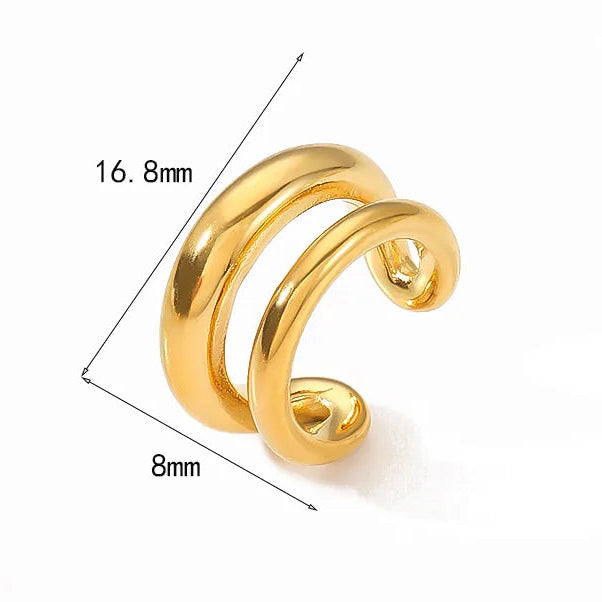 Ear Cuff Doble Aro Dorado